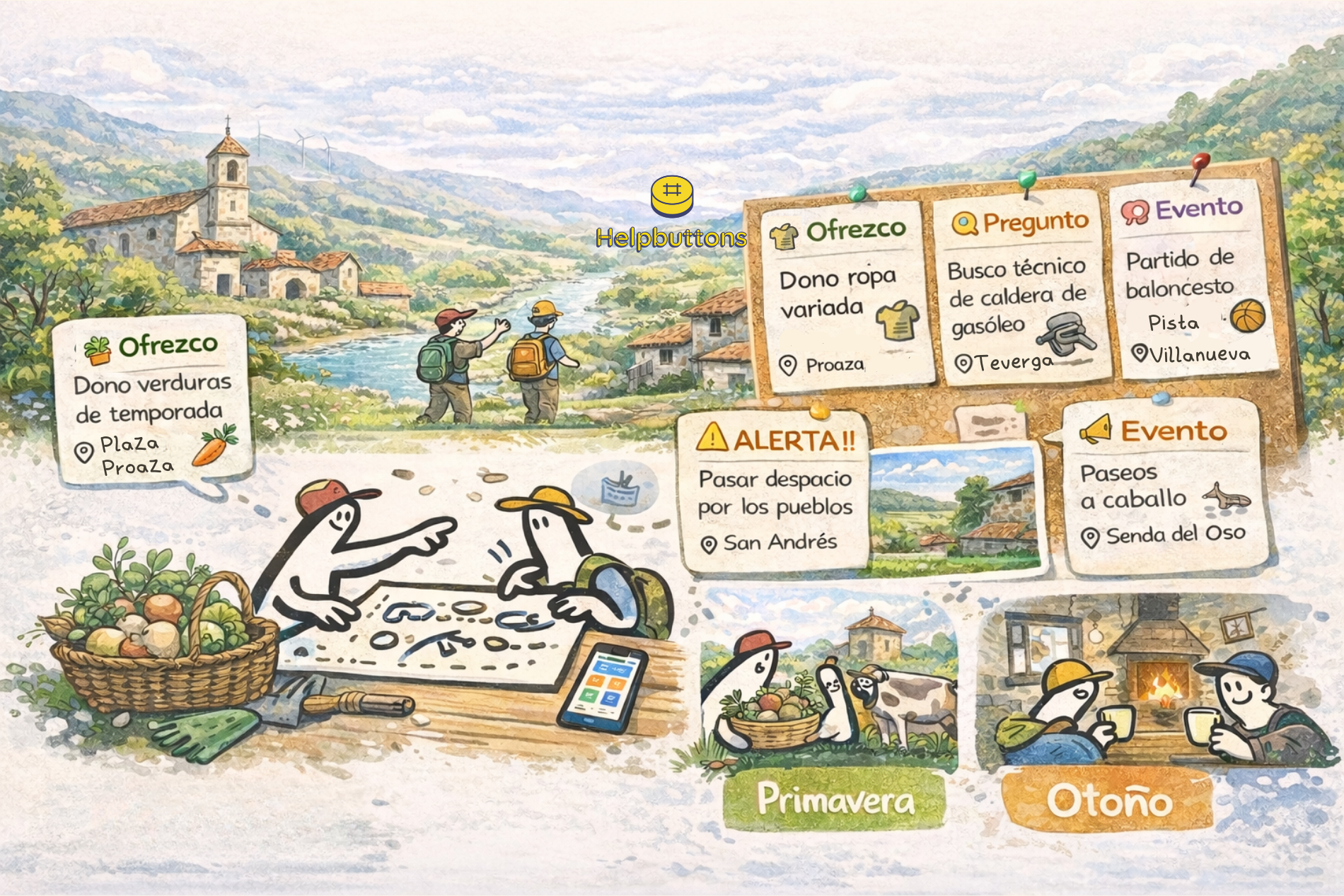 Los Valles de Trubia cuando una red colaborativa rural de Helpbuttons empieza a echar raíces